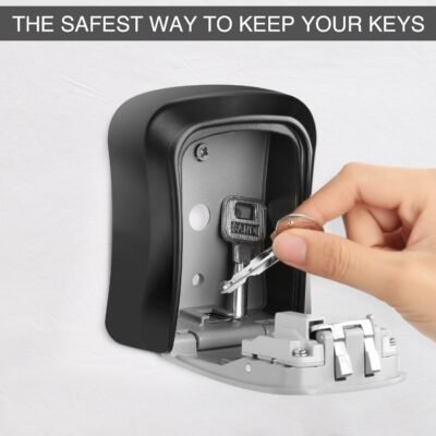 MOOL Key Lock Box Wall Mounted Aluminum alloy Key Safe Box Weatherproof 4 Digit Combination Key 3