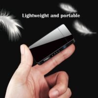 Windproof Dual Arc Lighter Plasma Rechargeable USB Cigarette Lighter Electric Metal Lighters With LED Power Display 4