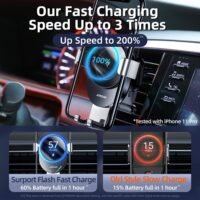 15W Qi Car Phone Holder Wireless Charger Car Mount Intelligent Infrared for Air Vent Mount car 1
