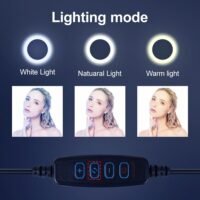 Dimmable LED Selfie Ring Fill Light Phone Camera Led Ring Lamp With Tripod For Makeup Video 2