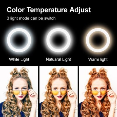 Dimmable LED Selfie Ring Fill Light Phone Camera Led Ring Lamp With Tripod For Makeup Video 5