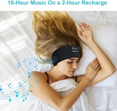 Bluetooth Sleeping Headphones Headband Thin Soft Elastic Comfortable Wireless Music Headphones Eye Mask for Side Sleeper 2