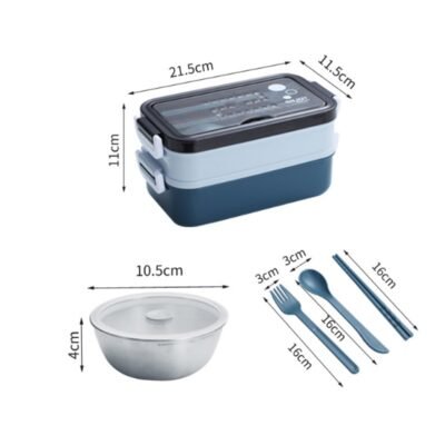 304 Stainless Steel Lunch Box Bento Box For School Kids Office Worker 2layers Microwae Heating Lunch 4