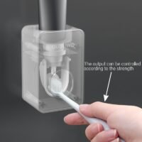 Wall Mount Automatic Bathroom Toothpaste Dispenser Bathroom Toothpaste Squeezer Accessories Set Traceless Tool Toothbrush Holde 2